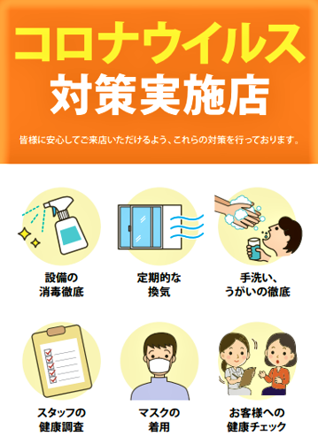 新型コロナウイルス対策実施店