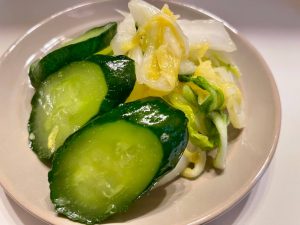 白菜ときゅうりのわさび漬けの食養生｜巡りと清熱を整える東洋医学的な一皿