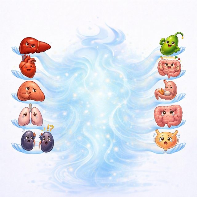 東洋医学の三焦のイラスト